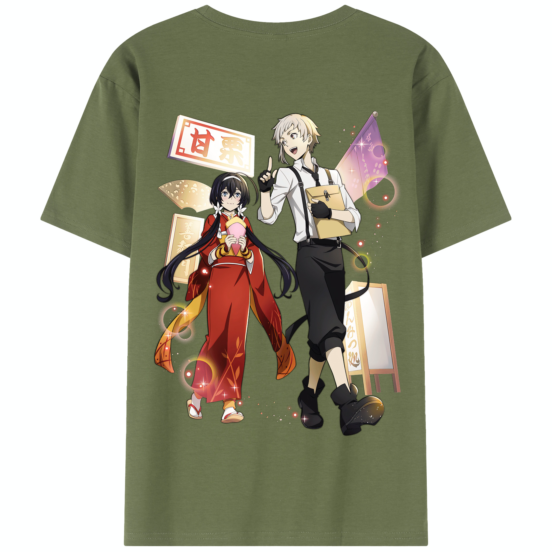 （画像用） 文豪ストレイドッグス Bungo Stray Dogs 綿100％半袖Tシャツ（背面プリント）